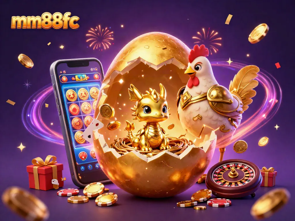 Experience thrilling moments at mm88fc with a golden dragon and poker-themed celebration.