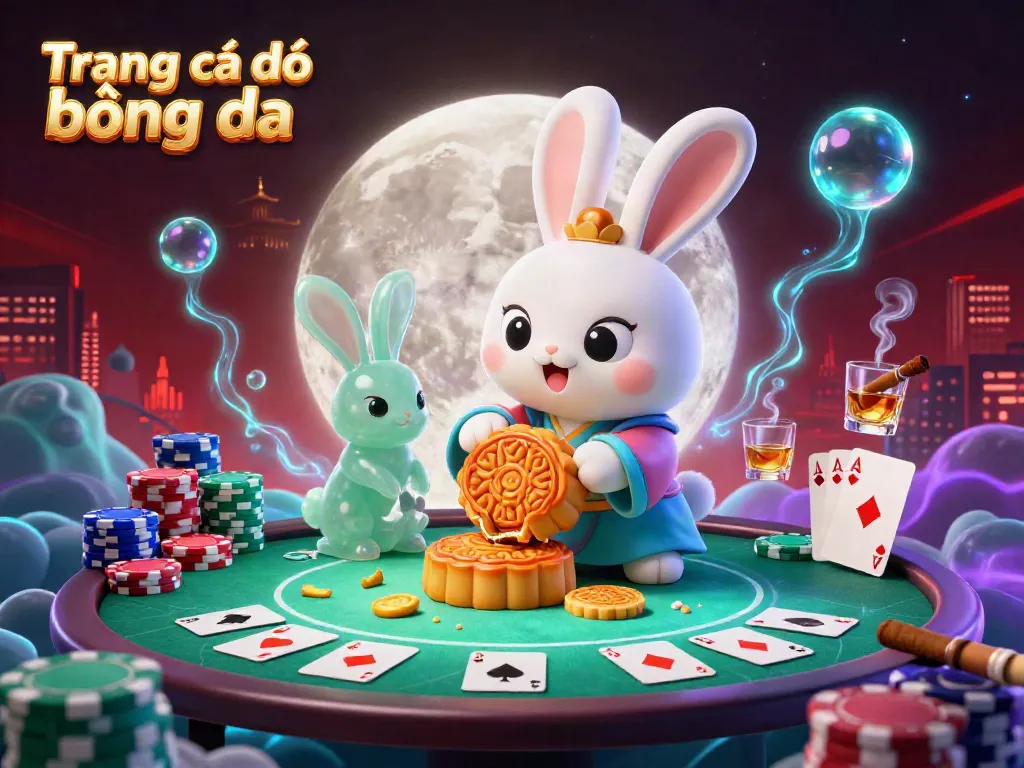 Enhance your skills in Trang cá độ bóng đá with an exciting illustration featuring a vibrant, gambling-themed moon scene.