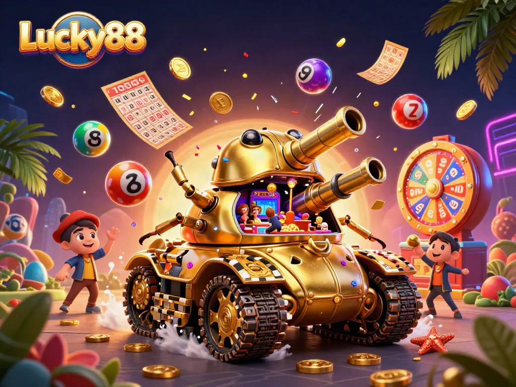 Engage with Lucky88 in a vibrant casino world filled with dynamic lottery elements and golden surprises.