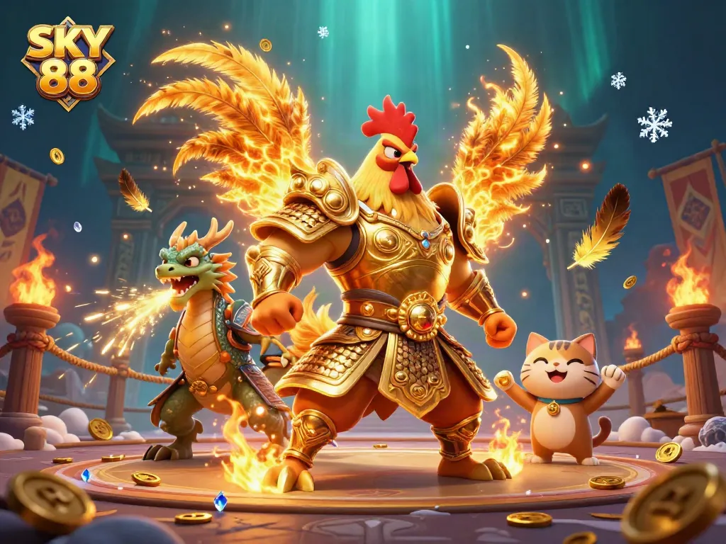 Engage with exciting gaming experiences at SKY 88 with vibrant 3D character action.
