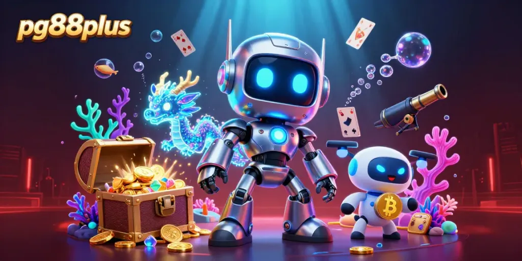 Experience the thrill of pg88plus with our vibrant 3D casino illustration featuring high-energy gaming elements.