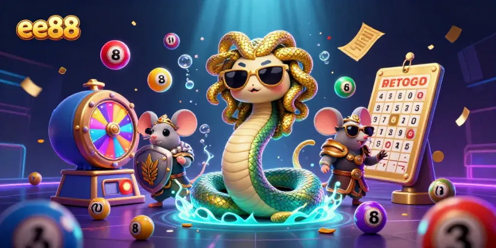 Experience the excitement of ee88 with vibrant casino elements and characters in an inviting 3D scene.
