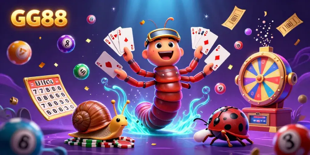 Experience thrilling gameplay with GG88's vibrant casino scene filled with dynamic games and exciting characters.