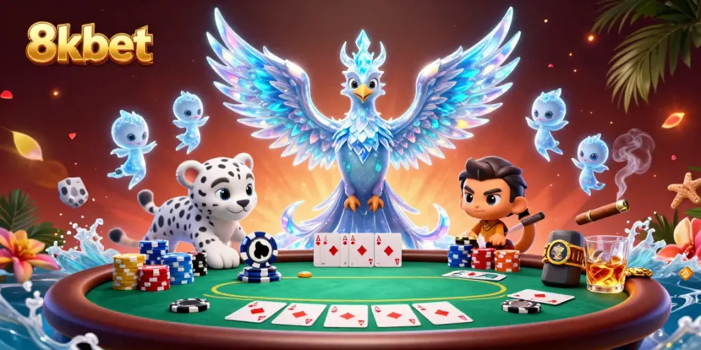 Experience thrilling bets at 8xbet with exciting poker scenes and captivating characters.
