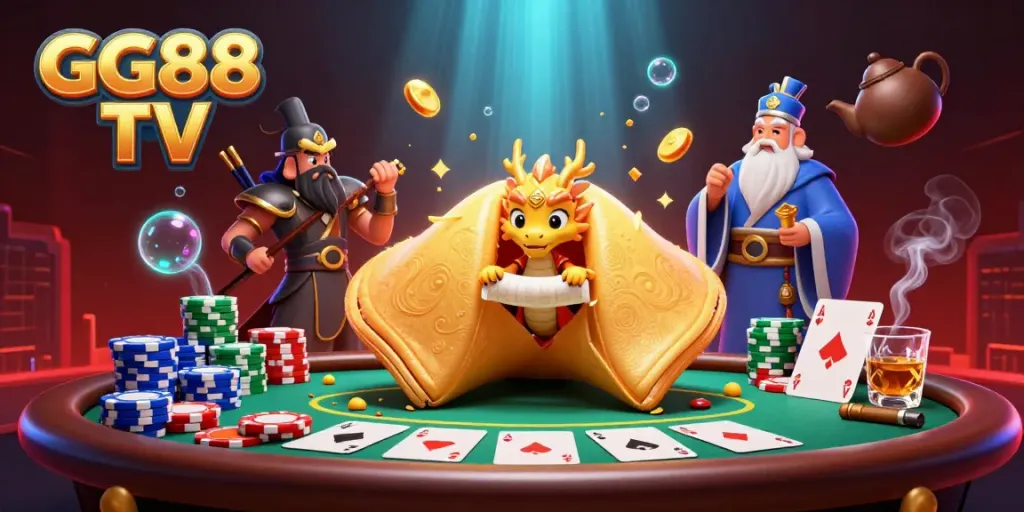 Experience immersive gaming at GG88 TV with rich 3D casino elements including vibrant poker scenes.
