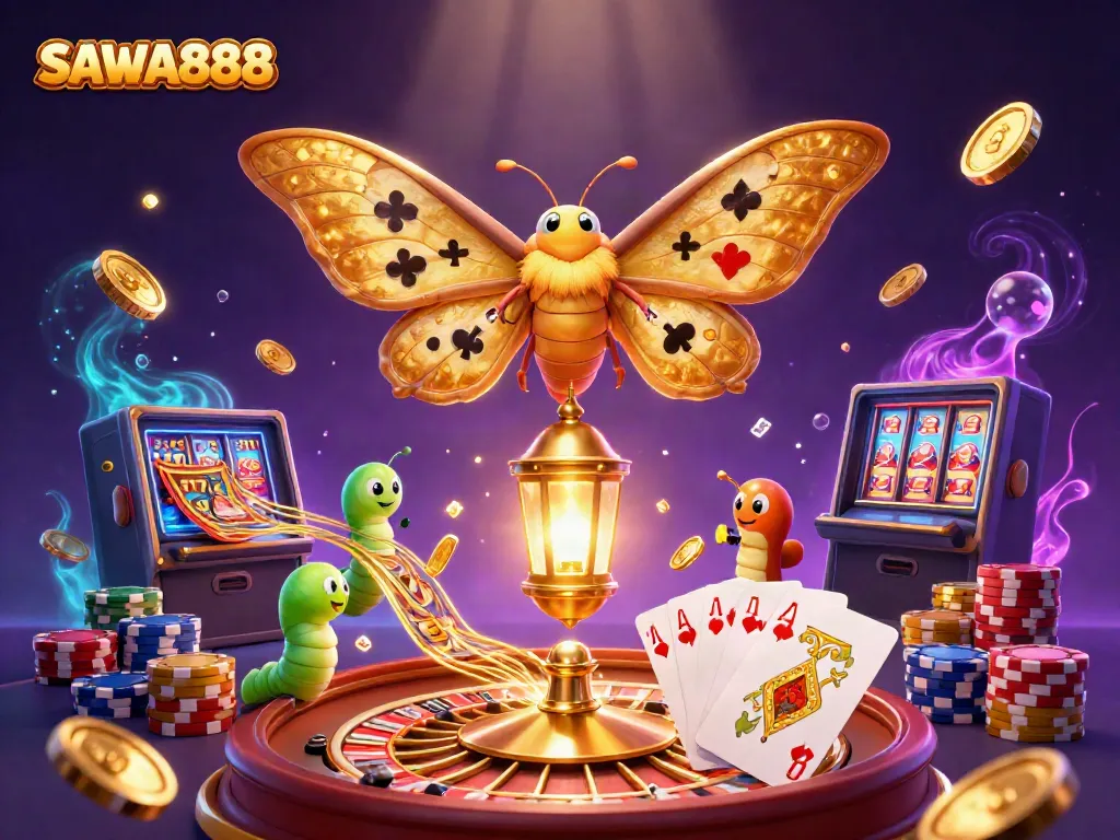 Experience thrilling gameplay with SAWA888's unique slots and casino elements bursting with color.